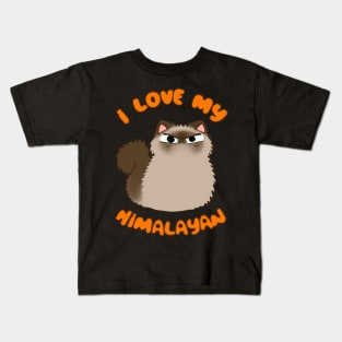 I Love My Himalayan Cat Fluffy Brown Kitty Torbie Kawaii Chibi Kids T-Shirt